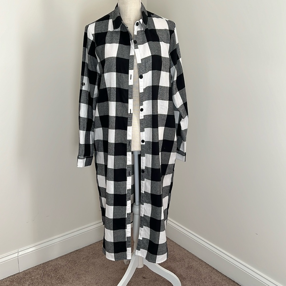 Plaid Duster with pockets